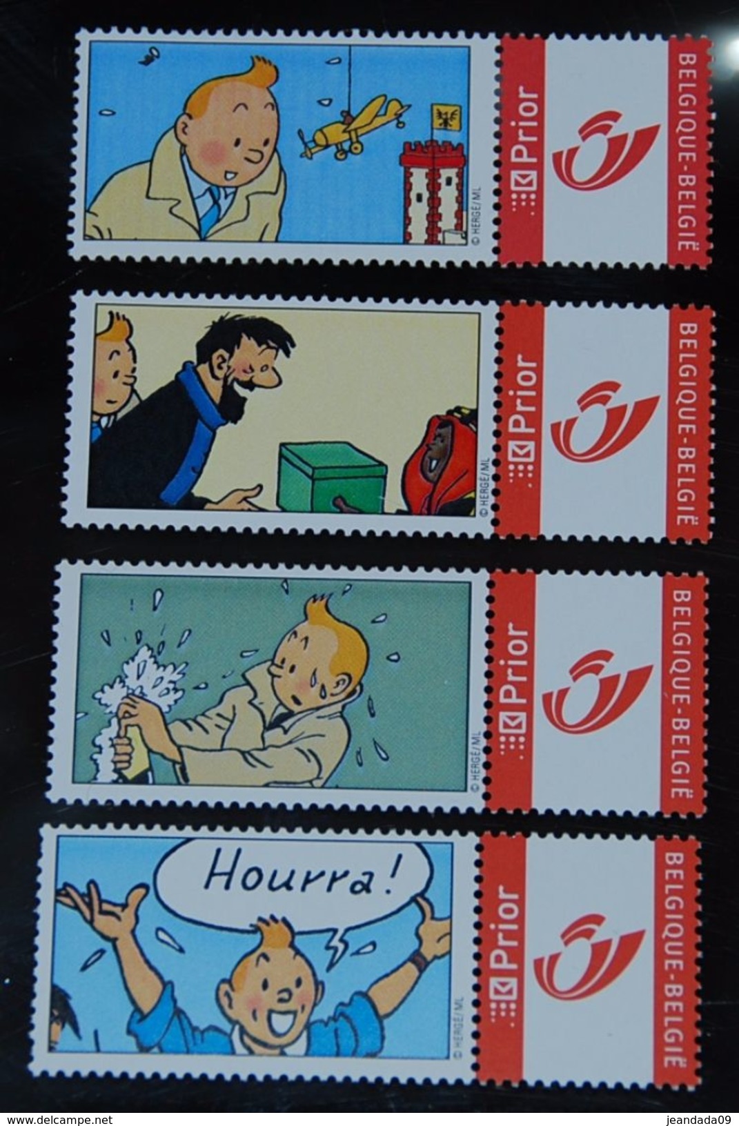 4 Timbres (rares) Duostamps/ready To Send Tintin Haddock ... Collector TB - Philastrips