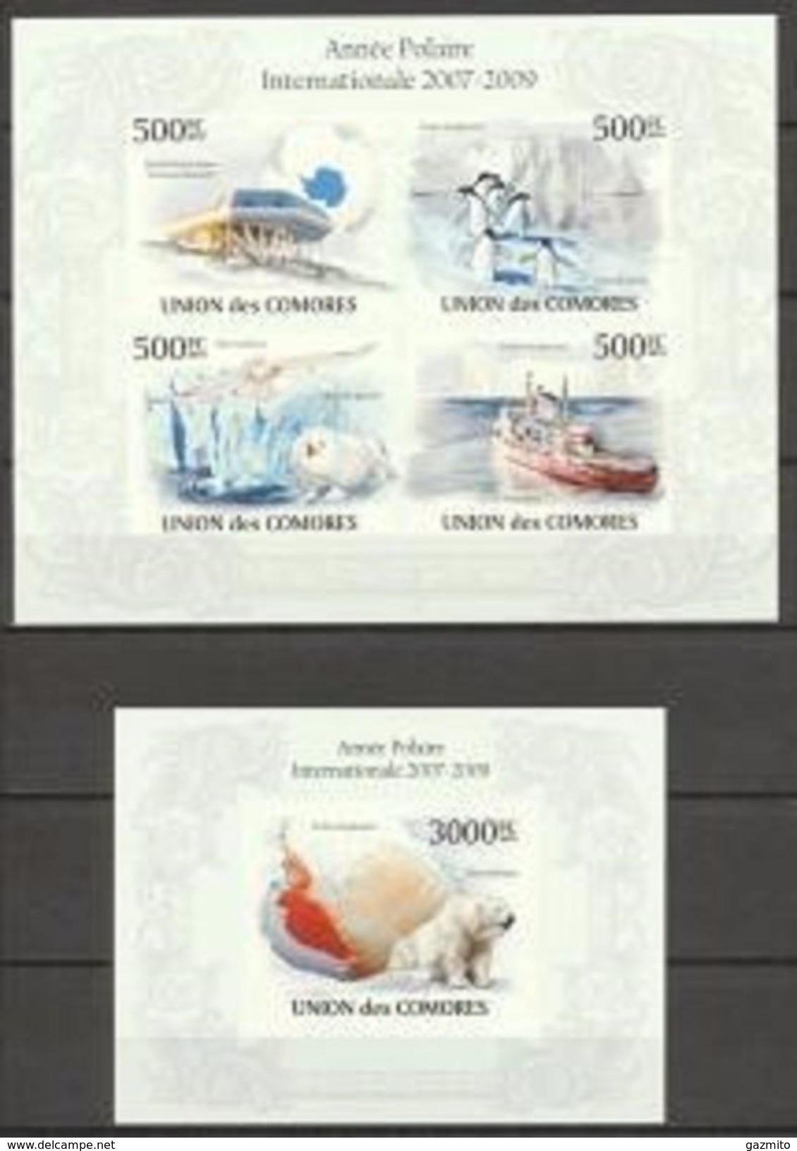 Comores 2010, Polar Year, 4val In BF +BF IMPERFORATED - International Polar Year