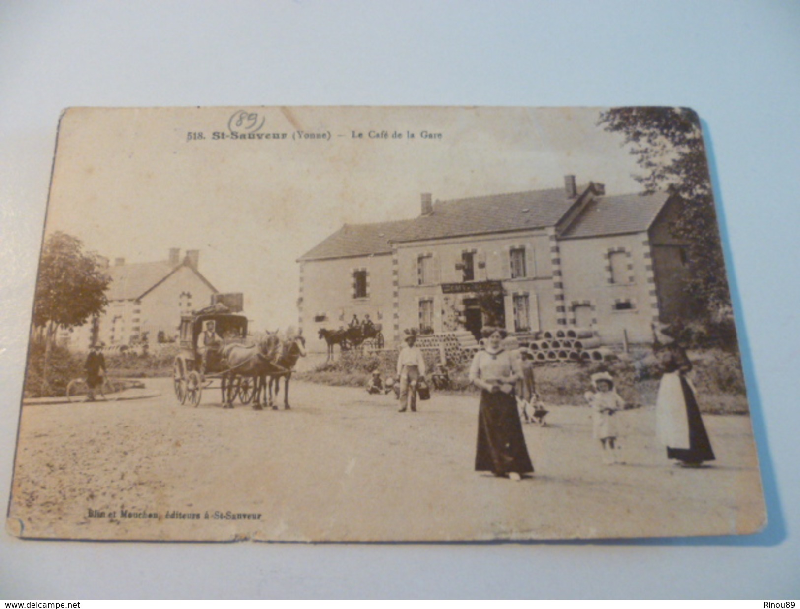 89- YONNE- SAINT SAUVEUR EN PUISAYE - Le Café De La Gare (correspondance Militaire) - Saint Sauveur En Puisaye