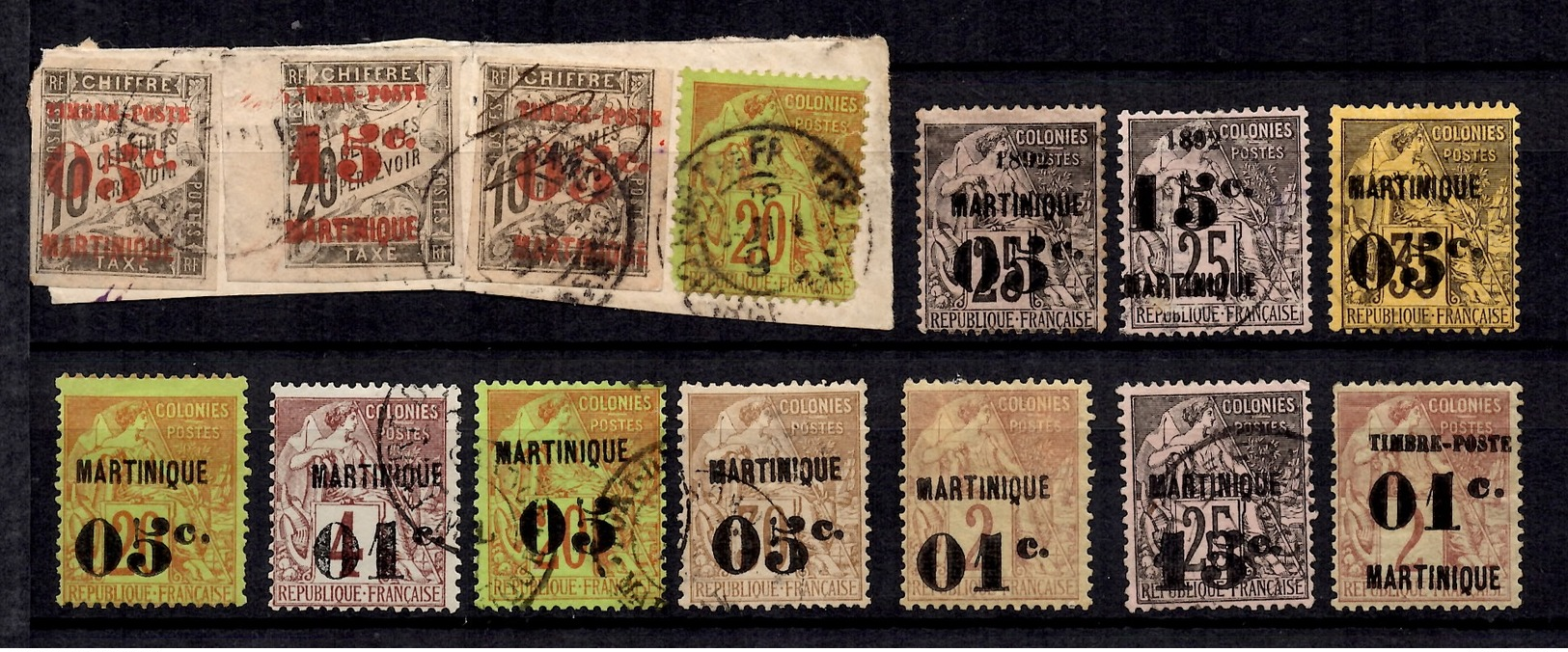 Martinique Belle Petite Collection 1888/1891. Bonnes Valeurs. B/TB. A Saisir! - Oblitérés