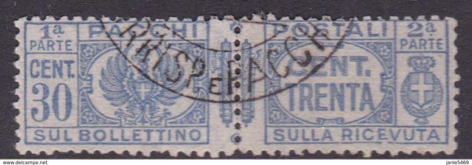 Italy Parcel Post  1927-32 S 27 30c Azur, Used - Gebraucht