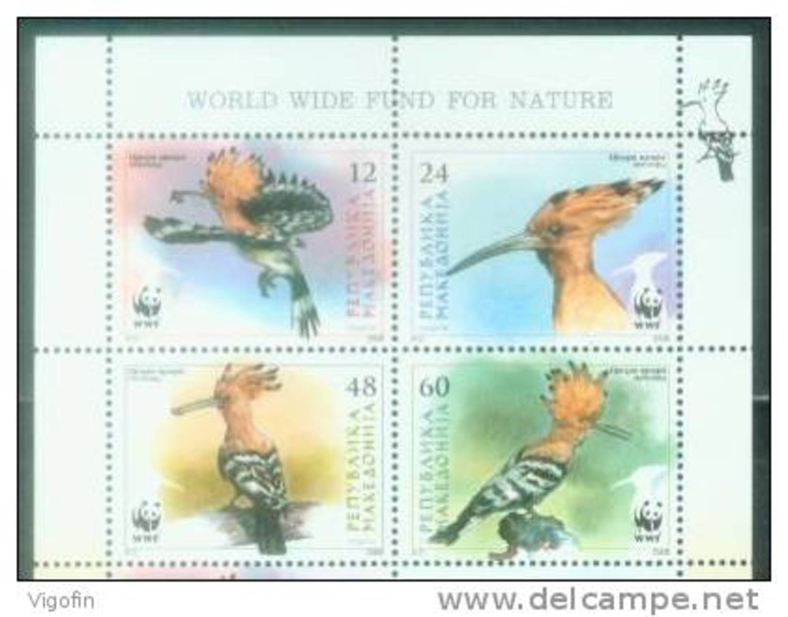 MK 2008-453-6 BIRDS W W F, MAKEDONIA, 4v, MNH - Other & Unclassified