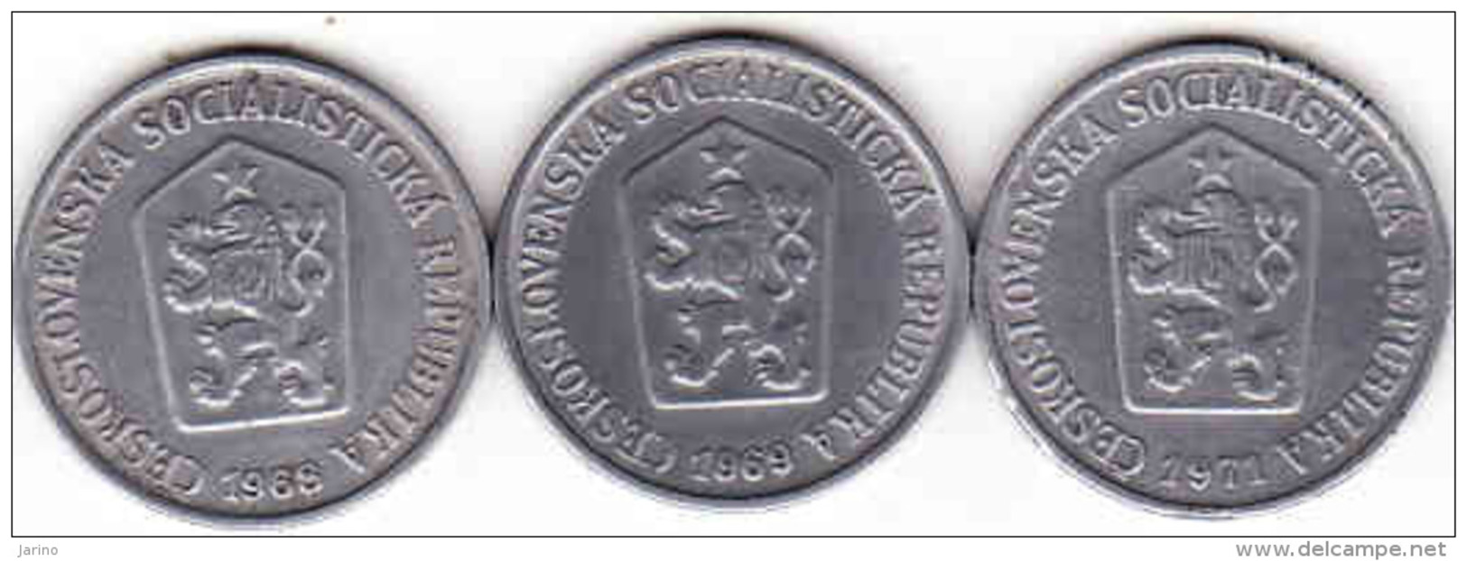 Tschechoslowakei - Tchécoslovaquie 3 X 10 Halier, Haler 1968 + 1969 + 1971 - Tschechoslowakei
