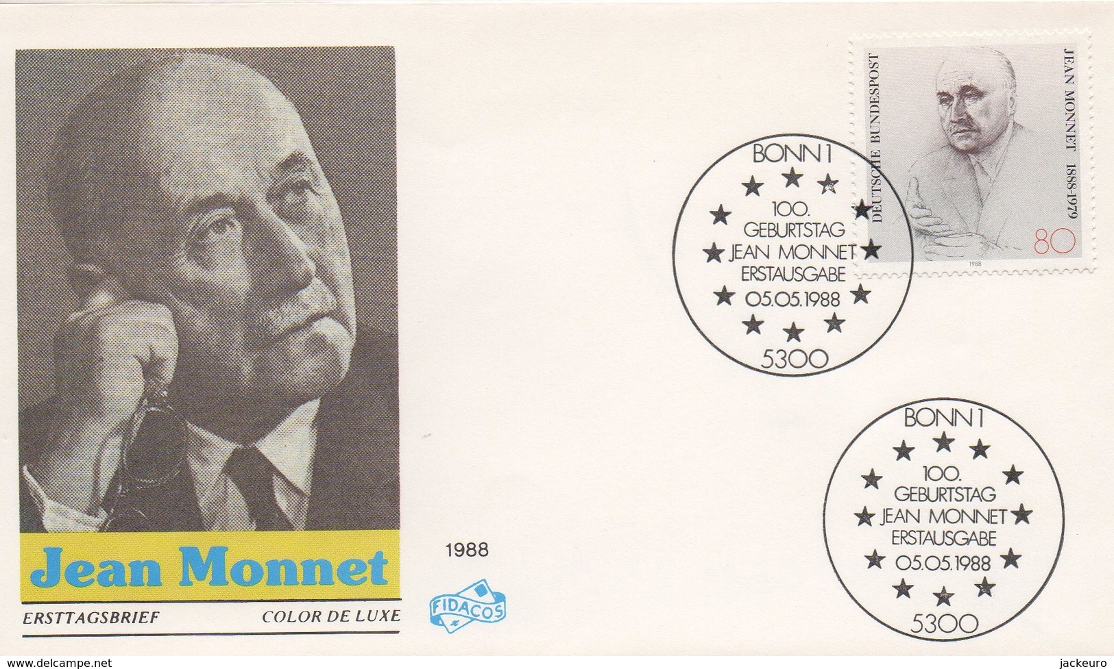 1087 CEE EG EU - Jean Monnet 1888 - 1979  Bonn FDC 05/05/1988 TB - European Community