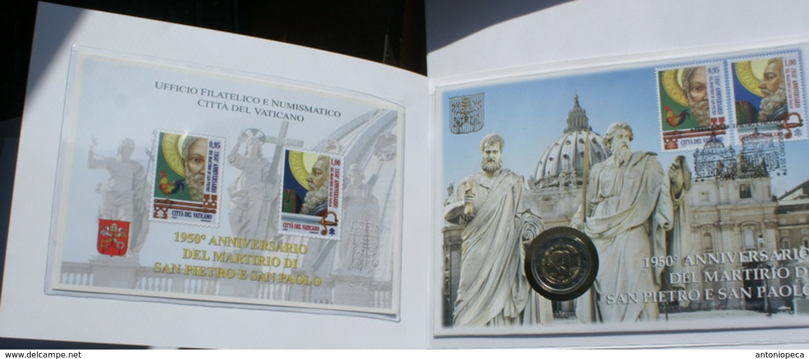 VATICANO 2017 - BUSTA FILATELICO-NUMISMATICA , MARTIRIO DI SAN PIETRO E PAOLO - Vaticano