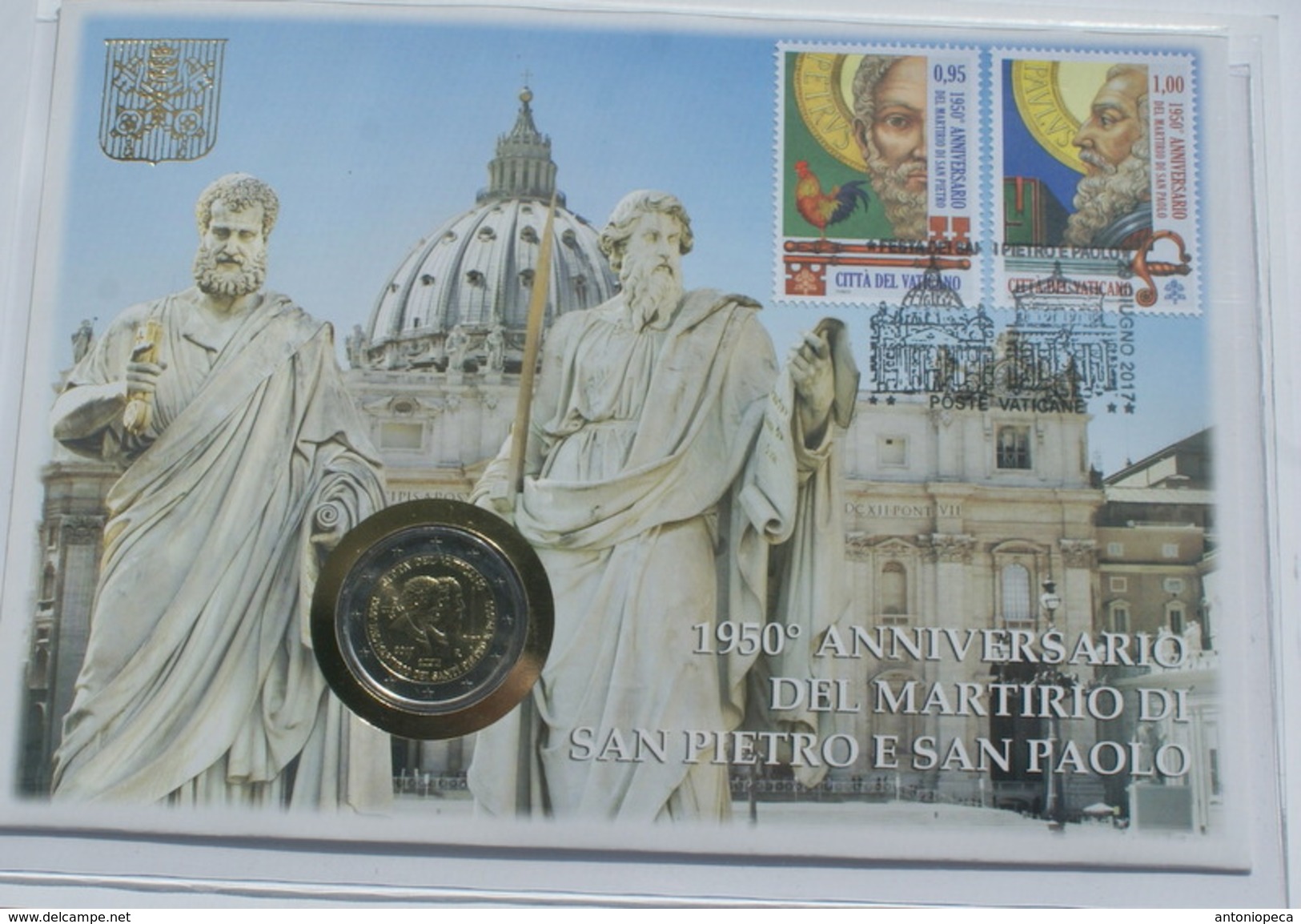 VATICANO 2017 - BUSTA FILATELICO-NUMISMATICA , MARTIRIO DI SAN PIETRO E PAOLO - Vaticano