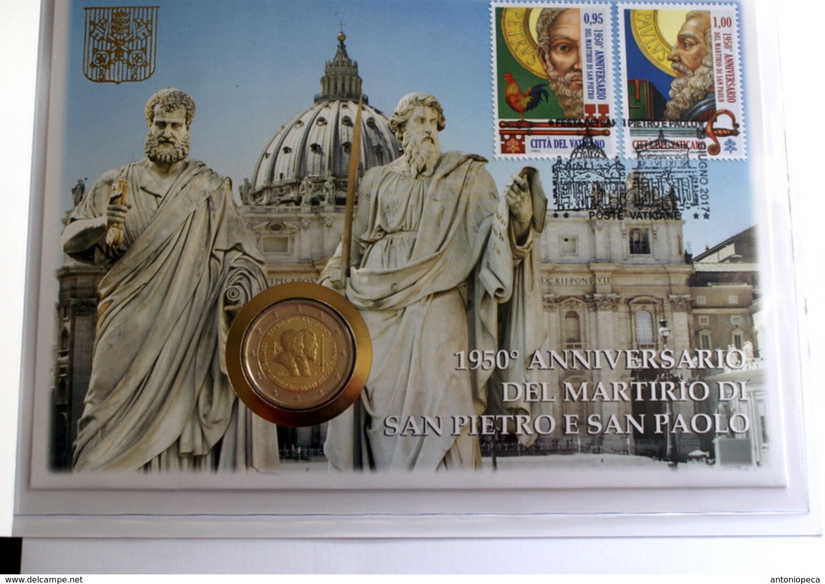 VATICANO 2017 - BUSTA FILATELICO-NUMISMATICA , MARTIRIO DI SAN PIETRO E PAOLO - Vaticano