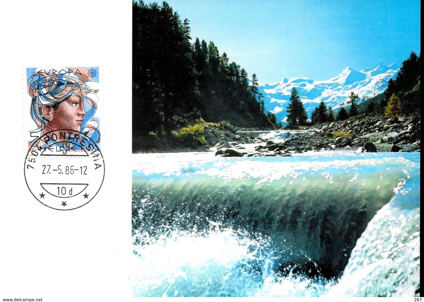 SUISSE  Carte Maxi 1986 Protection De La Nature Montagne Riviere Europa - Umweltschutz Und Klima