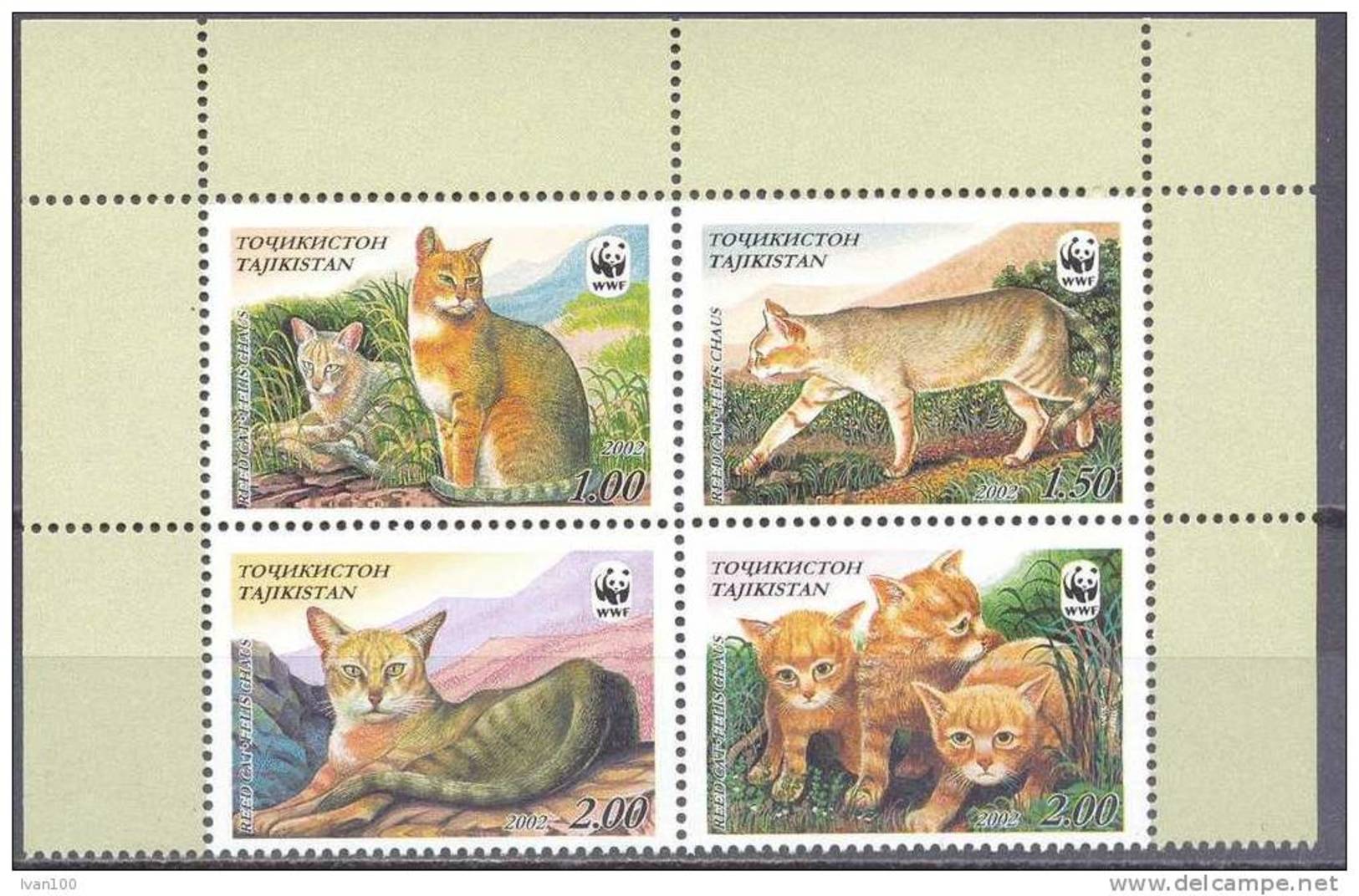 2002. Tajikistan, WWF, Red Cat, 4v,, Mint/** - Tadschikistan