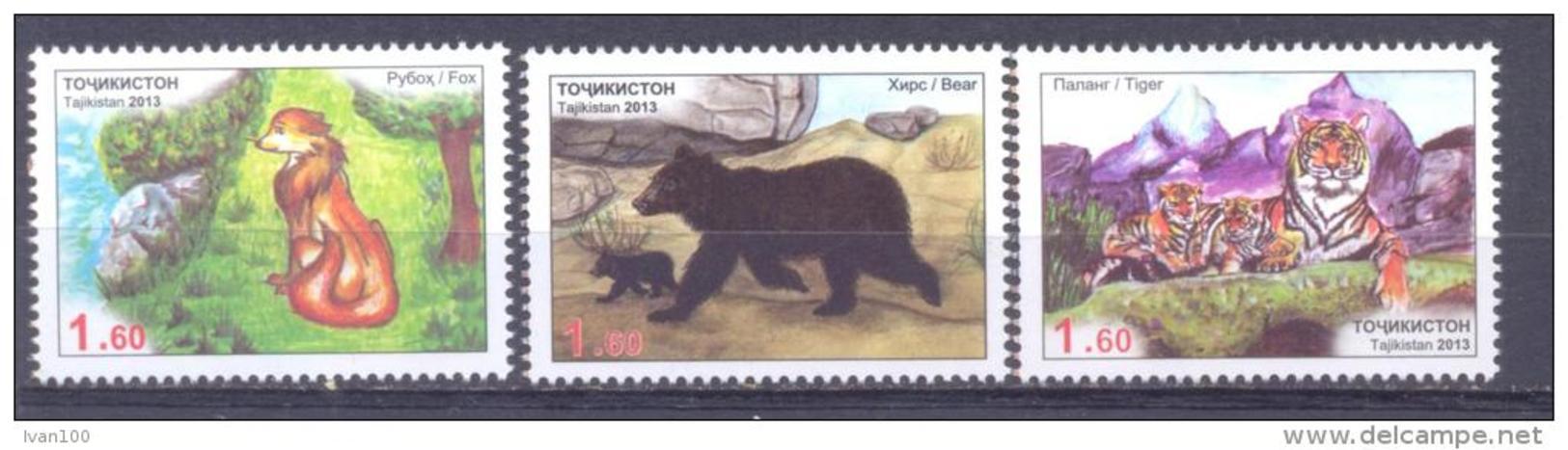 2013. Tajikistan, Wild Animals Of Asia, 3v Perforated, Mint/** - Tajikistan