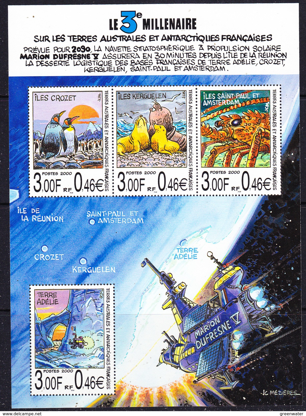 TAAF 2000 Le 3e Millenaire M/s ** Mnh (36825) - Blokken & Velletjes