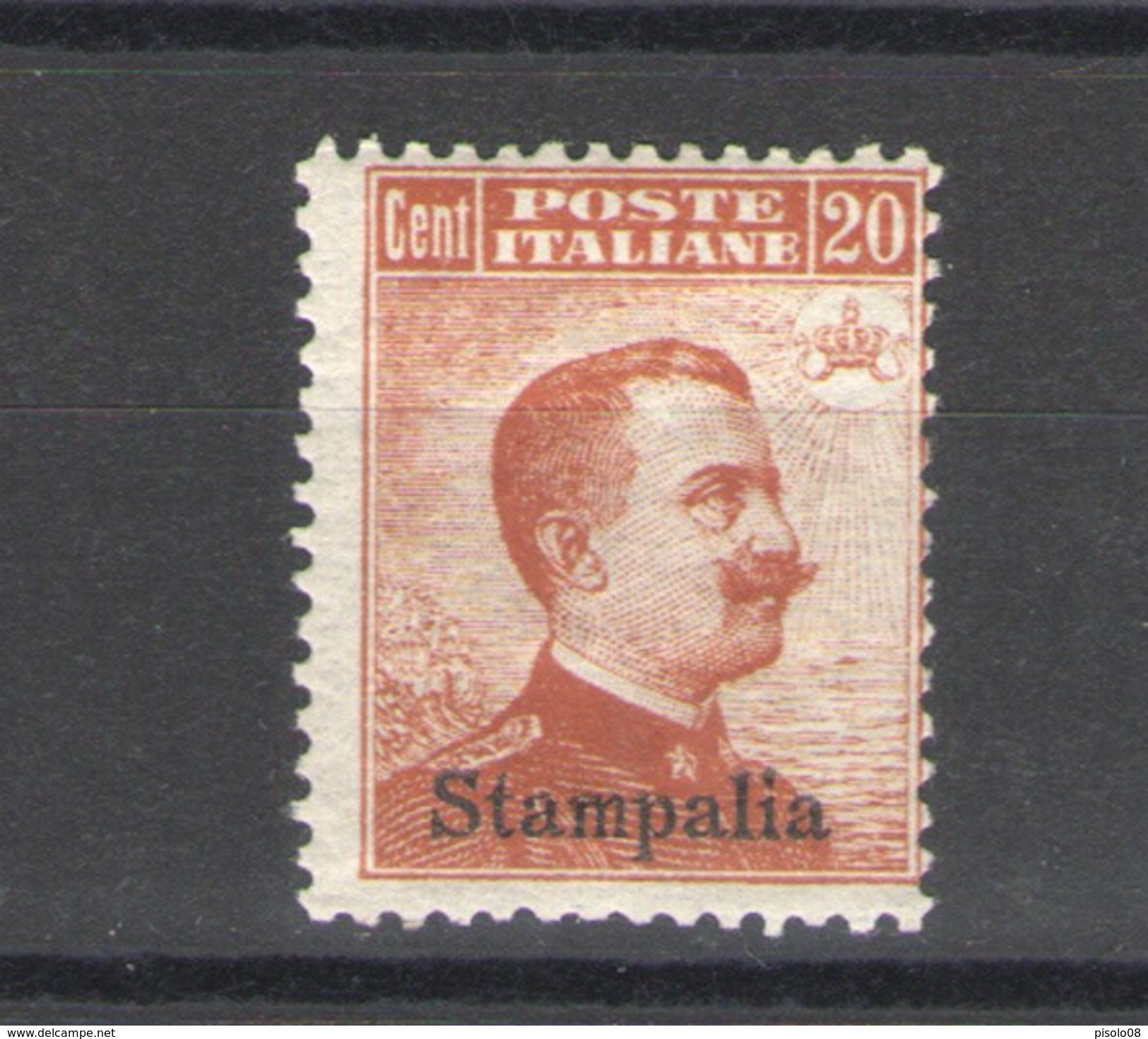 EGEO STAMPALIA 1917 20 CENTESIMI SENZA FILIGRANA ** MNH - Egée (Stampalia)