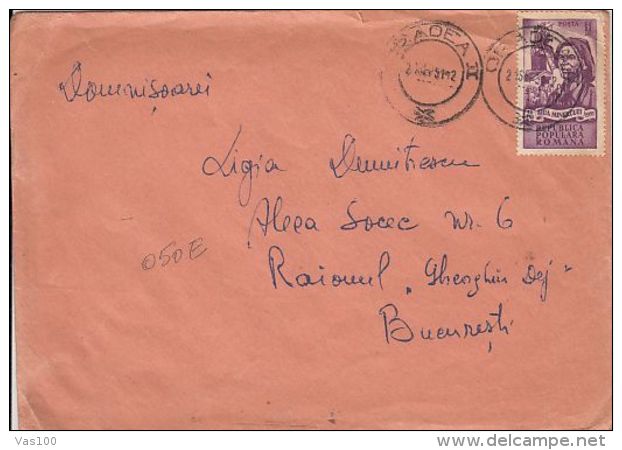 MINER'S DAY, STAMP ON COVER, 1951, ROMANIA - Storia Postale