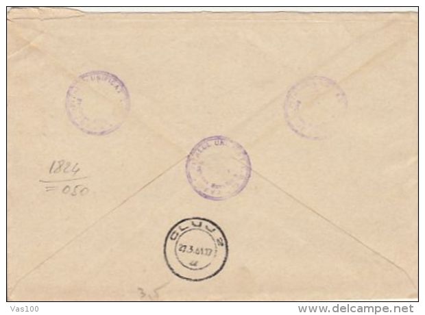 ROMANIAN MILITARY NAVY, SHIP, SAILOR, STAMP ON REGISTERED COVER, 1961, ROMANIA - Covers & Documents