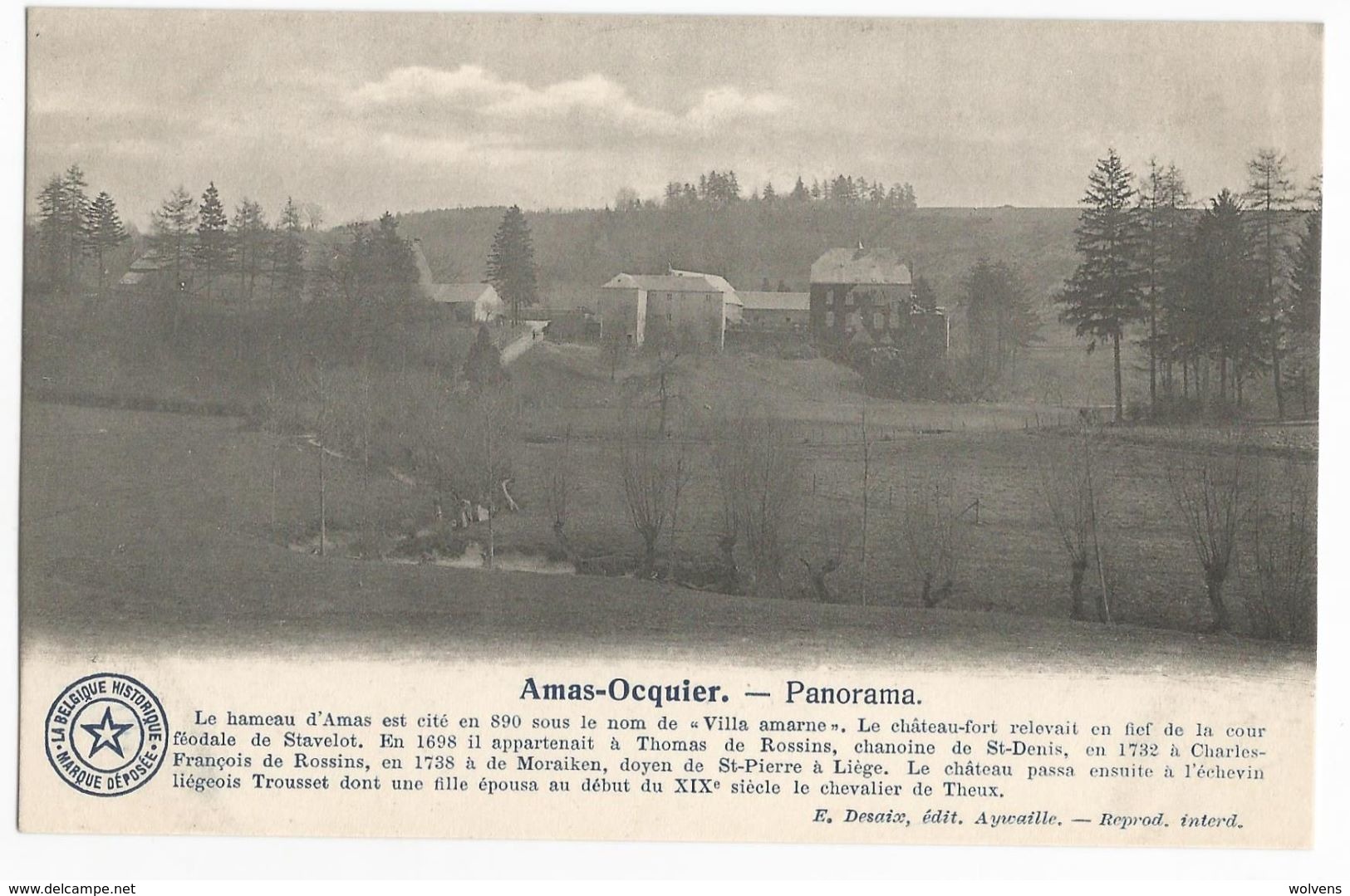 Amas Ocquier Panorama Carte Postale Ancienne Clavier - Clavier