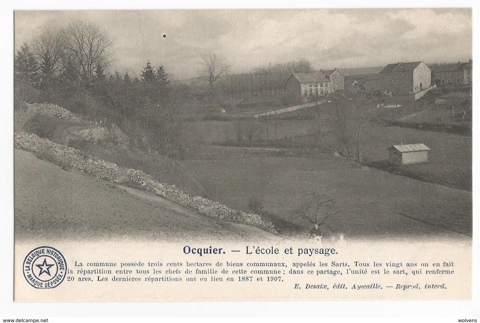 Ocquier L'école Et Paysage Carte Postale Ancienne Clavier - Clavier