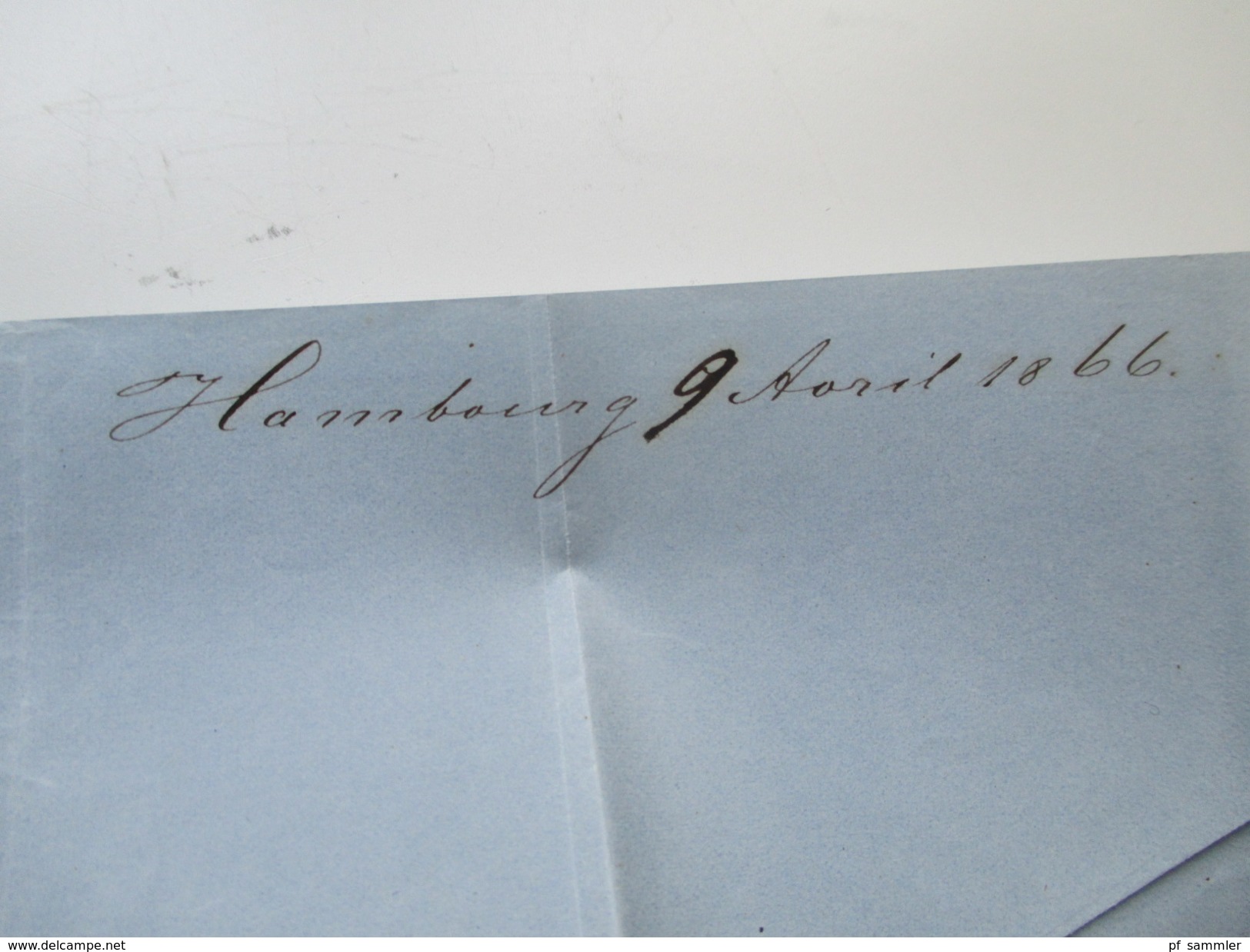 Altdeutschland Thurn & Taxis Hamburg 1866 Brief nach Frankreich. Des Arts Hamburg. 6 Stempel! Interessanter Brief!!