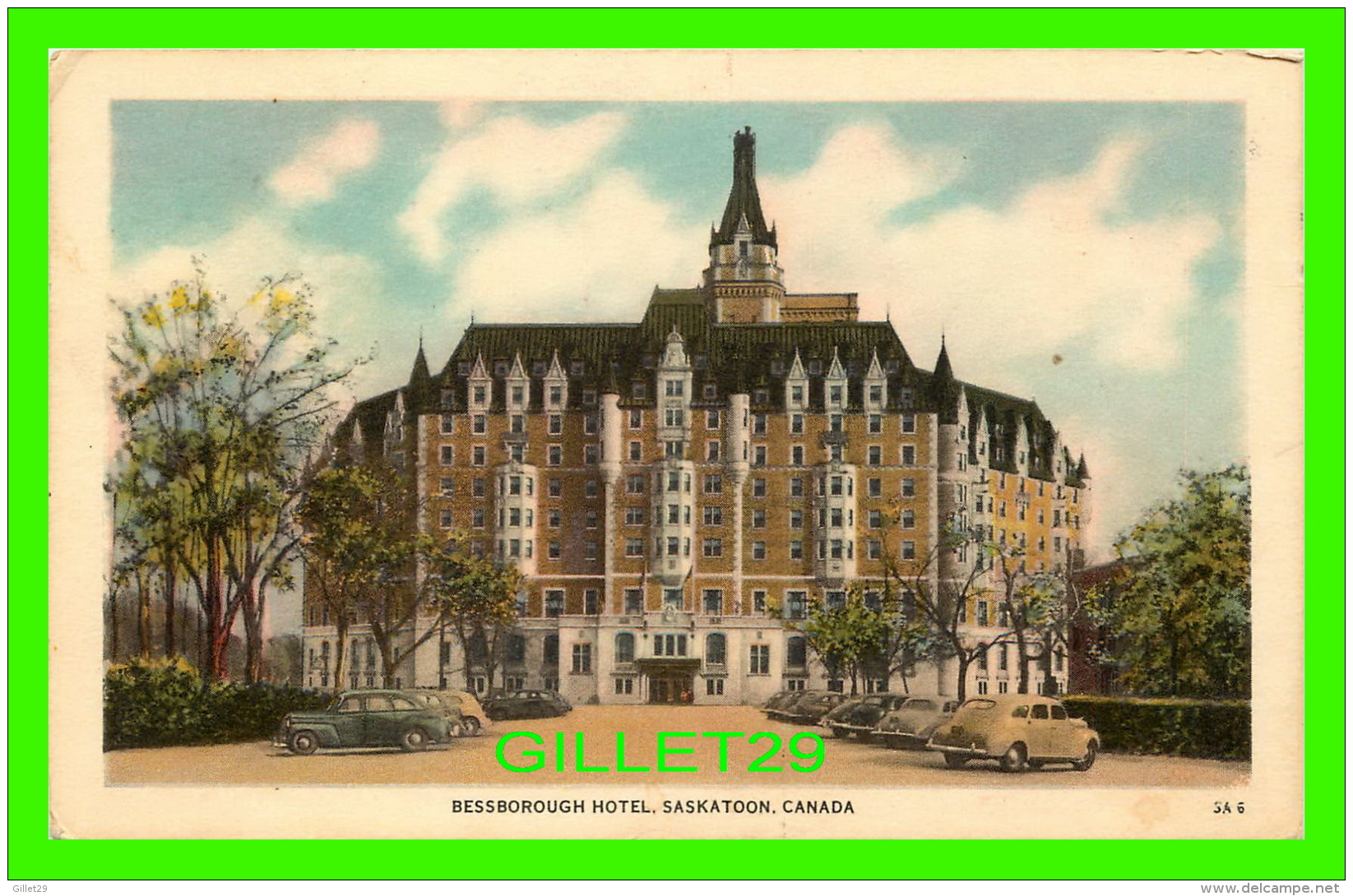 SASKATOON, SASKATCHEWAN - BESSBOROUGH HOTEL - ANIMATED WITH OLD CARS - TRAVEL IN 1964 - - Saskatoon