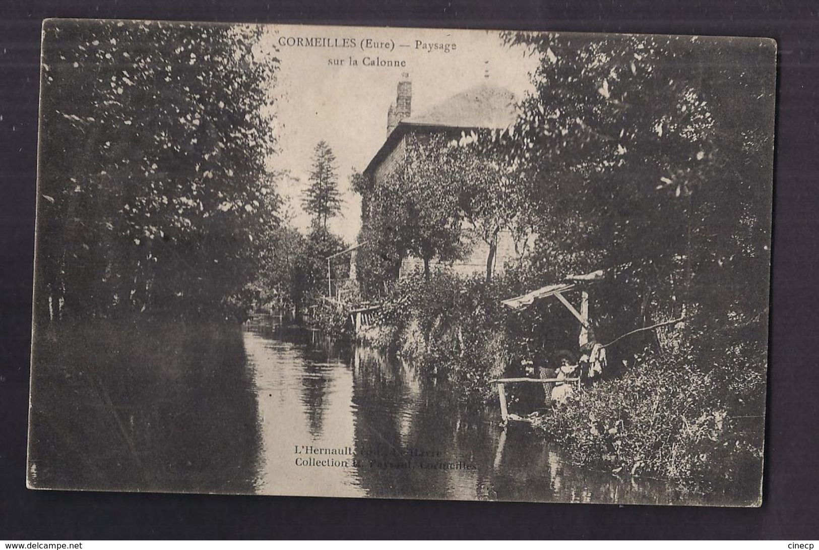 CPA 27 - CORMEILLES - Paysage Sur La Calonne - TB PLAN Petit Cours D'eau Et Belle Maison à Droite Ou Moulin ANIMATION - Altri & Non Classificati