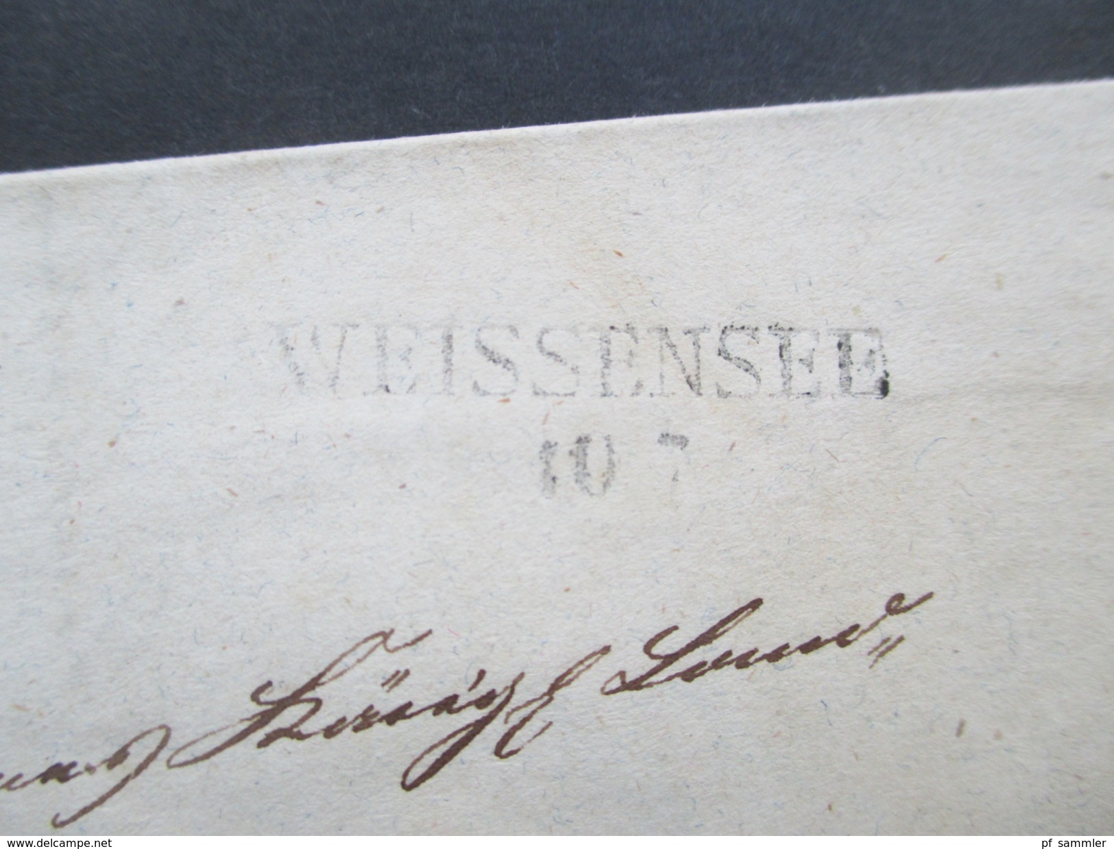 Altdeutschland / Vorphila 1839 L2 Weissensee Und Ovaler Stempel Weissensee Cammer?? Nach Erfurt! - Mecklenbourg-Schwerin