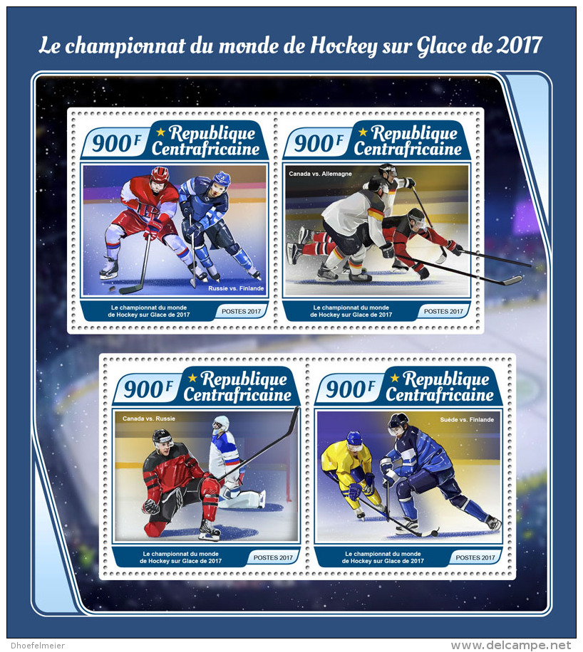 CENTRAL AFRICA 2017 ** World Championchips 2017 Ice Hockey Eishockey Hockey Sur Glace M/S - IMPERFORATED - DH1737 - Eishockey