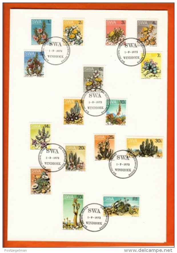 SWA, 1973, Mint F.D.C. Card Nr. 373-388, Cactusses, F3223 - South West Africa (1923-1990)