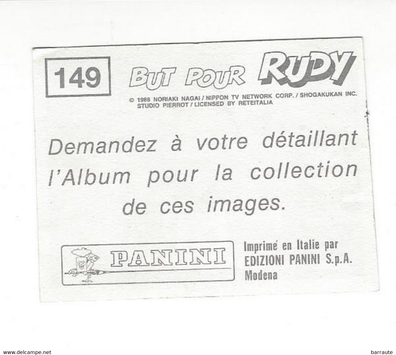 Vignette Panini N° 149 BUT Pour RUDY. - Edizione Italiana