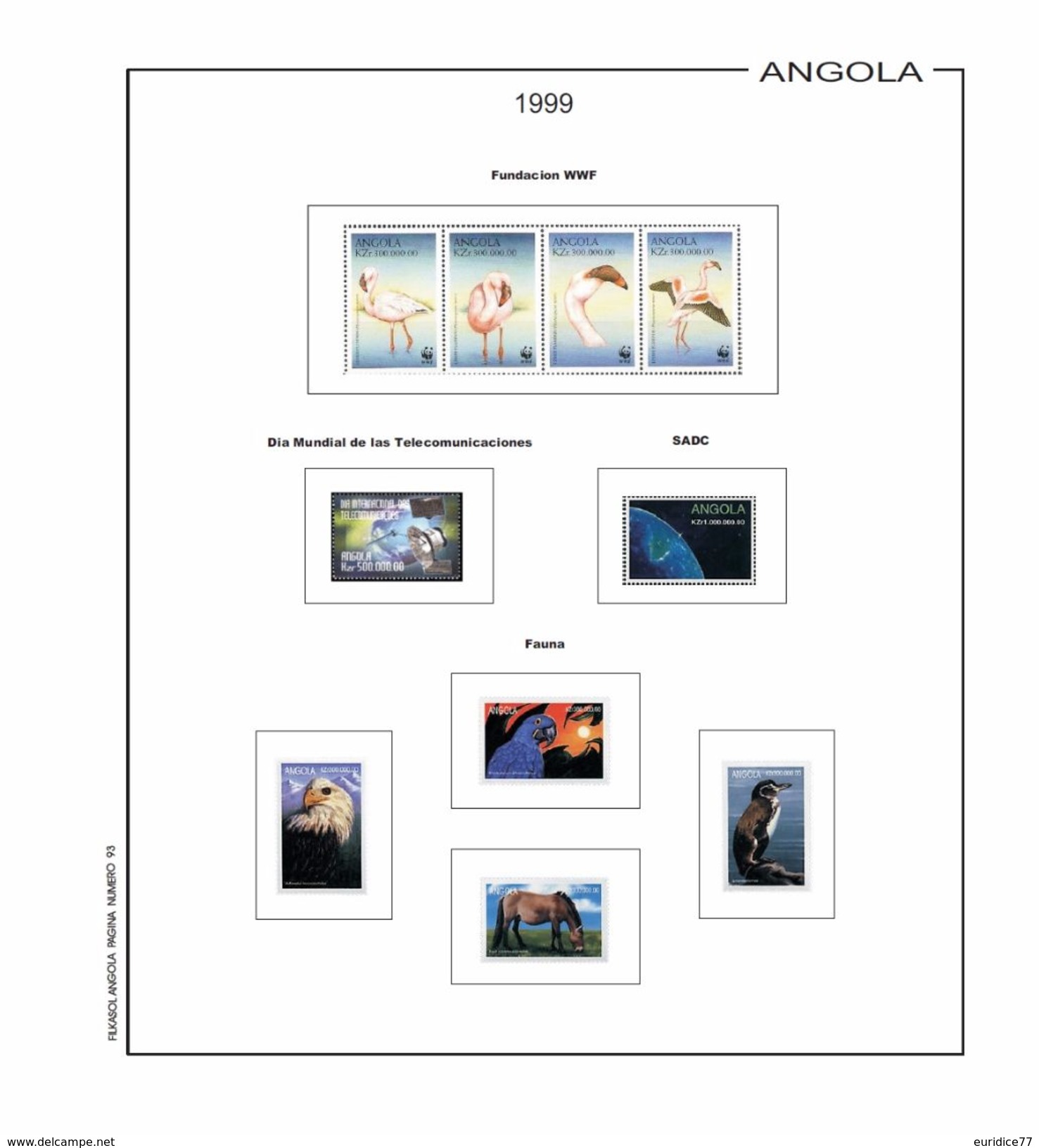 Angola Stamps Album Pages Filkasol - 1975-2006 Years (NOT STAMPS) - Pre-Impresas