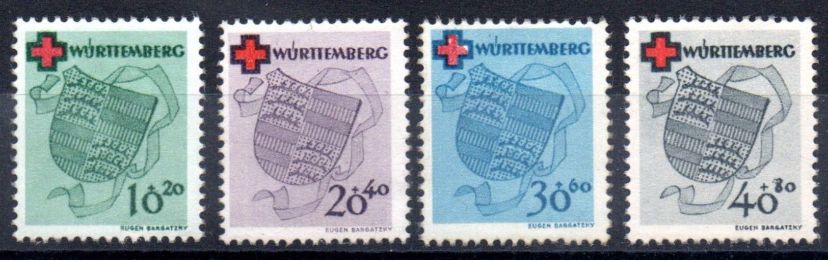 ALLEMAGNE - WURTEMBERG - YT N° 38 à 41 - Neufs ** - MNH - Cote: 200,00 &euro; - Autres & Non Classés