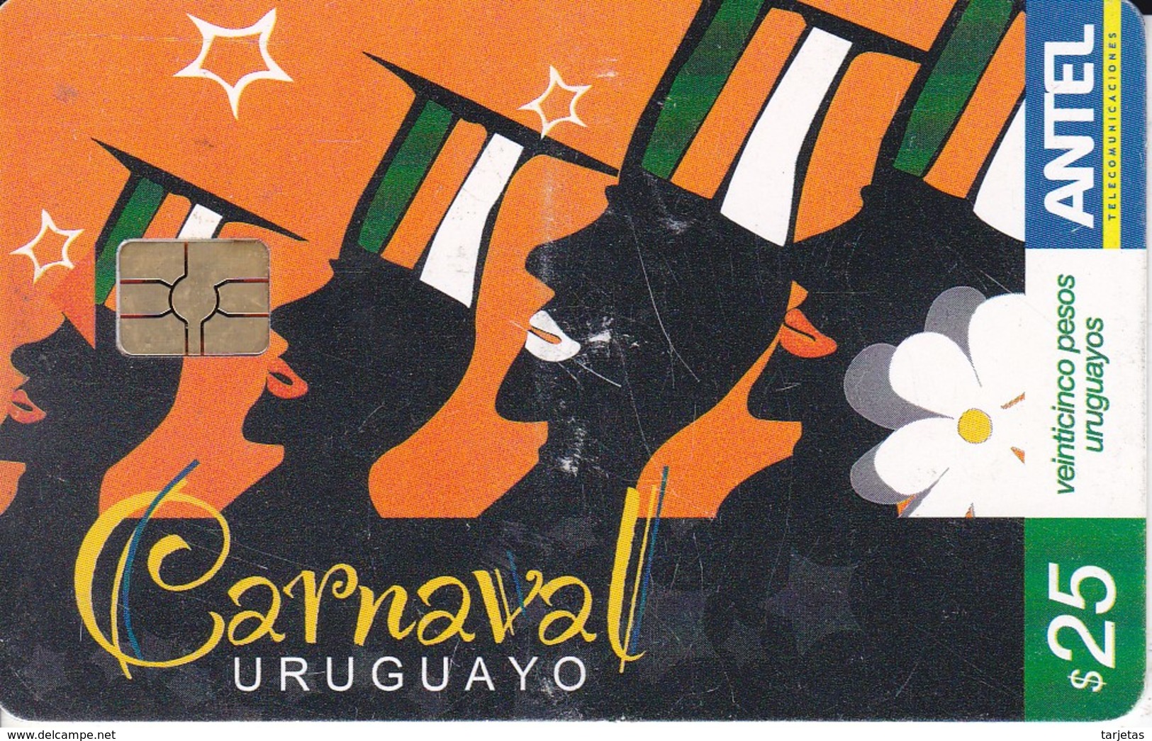 Nº 482 TARJETA DE URUGUAY DEL CARNAVAL URUGUAYO CATEGORIA LUBOLOS - Uruguay