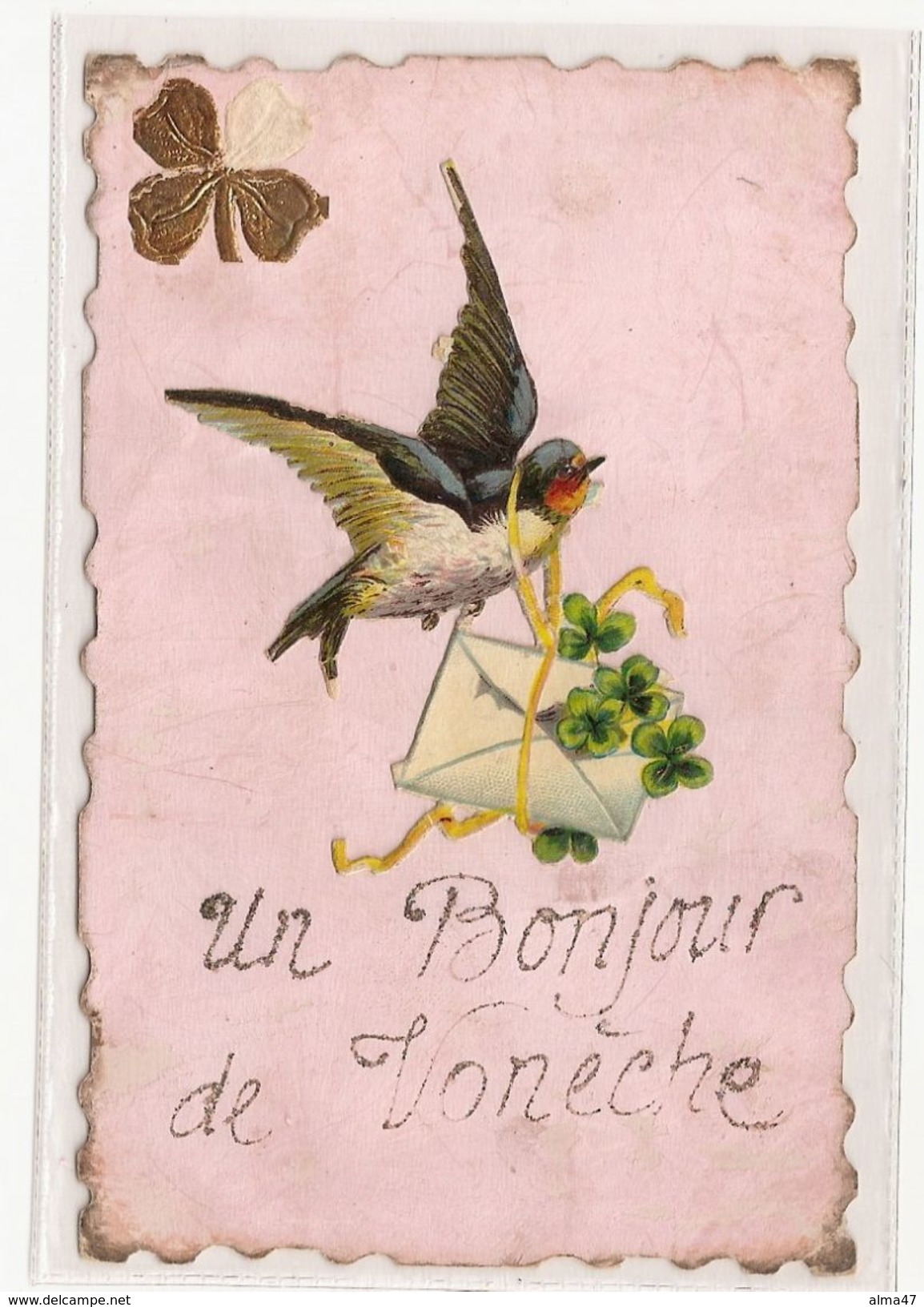 Vonêche - Un Bonjour De Vonèche - Hirondelle Trèfles 4 Feuilles - écrite Vers 1907 - Beauraing