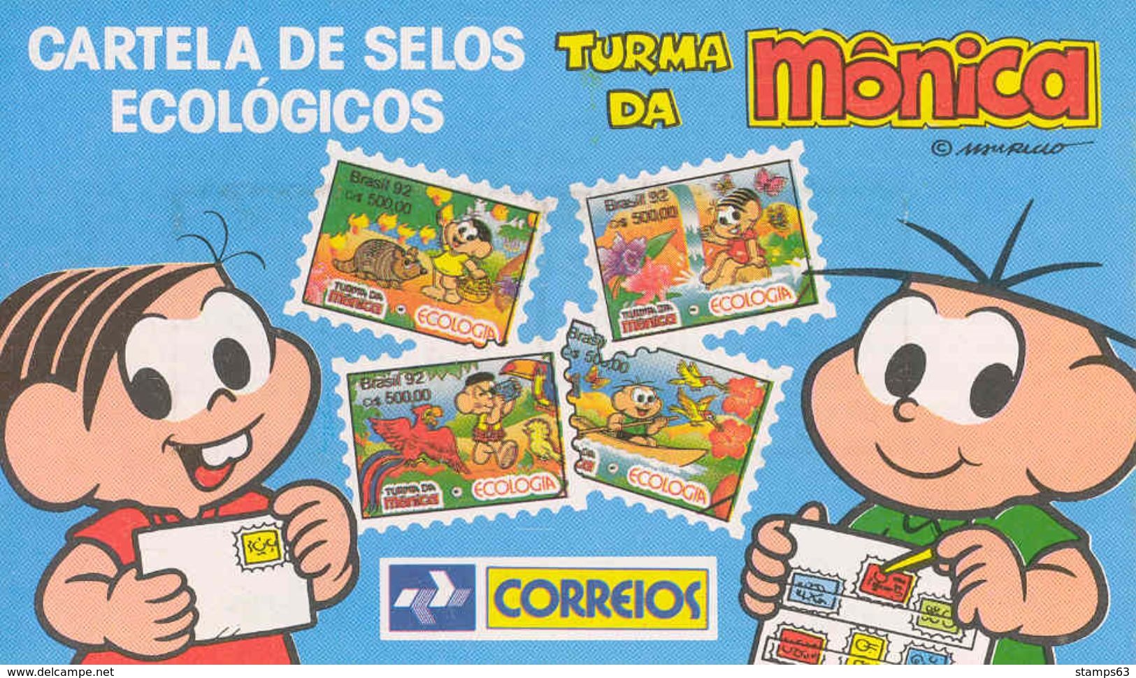 BRAZIL, 1992, Booklet 15, Turma Da Monica, Eco '92 - Cuadernillos