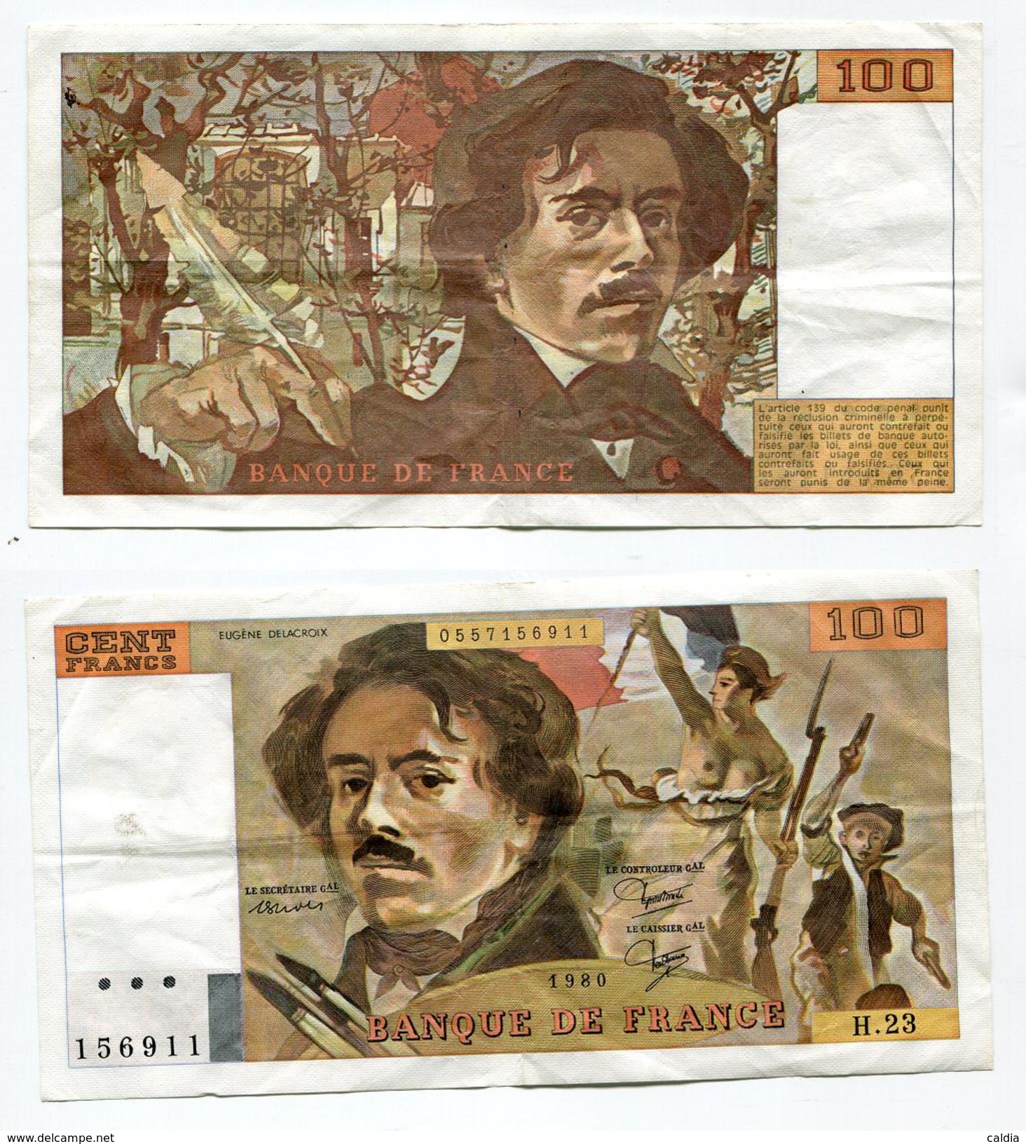 D17 France 100 Francs "" DELACROIX "" 1980 #1 - 100 F 1978-1995 ''Delacroix''