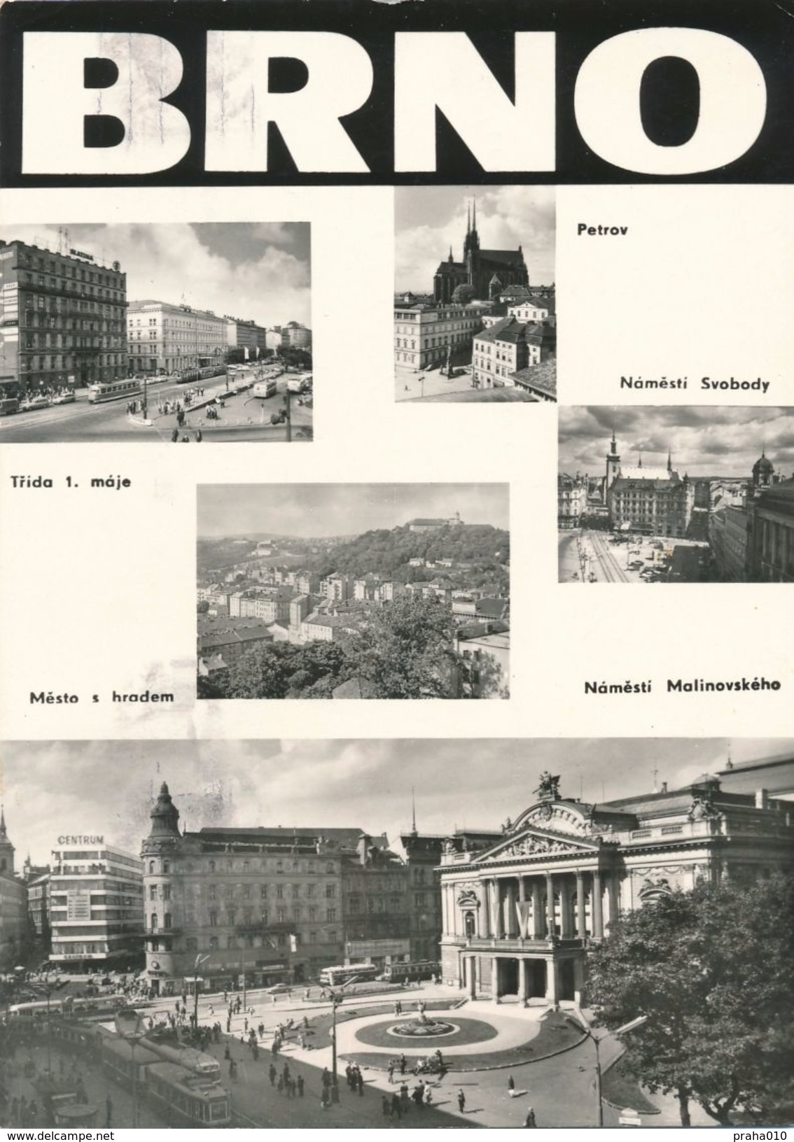 M0199 - Czechoslovakia (1968) Brno 2 (machine Postmark); Postcard: Brno; Tariff: 30h (stamp: Karl Marx (1818-1883)) - Briefe U. Dokumente