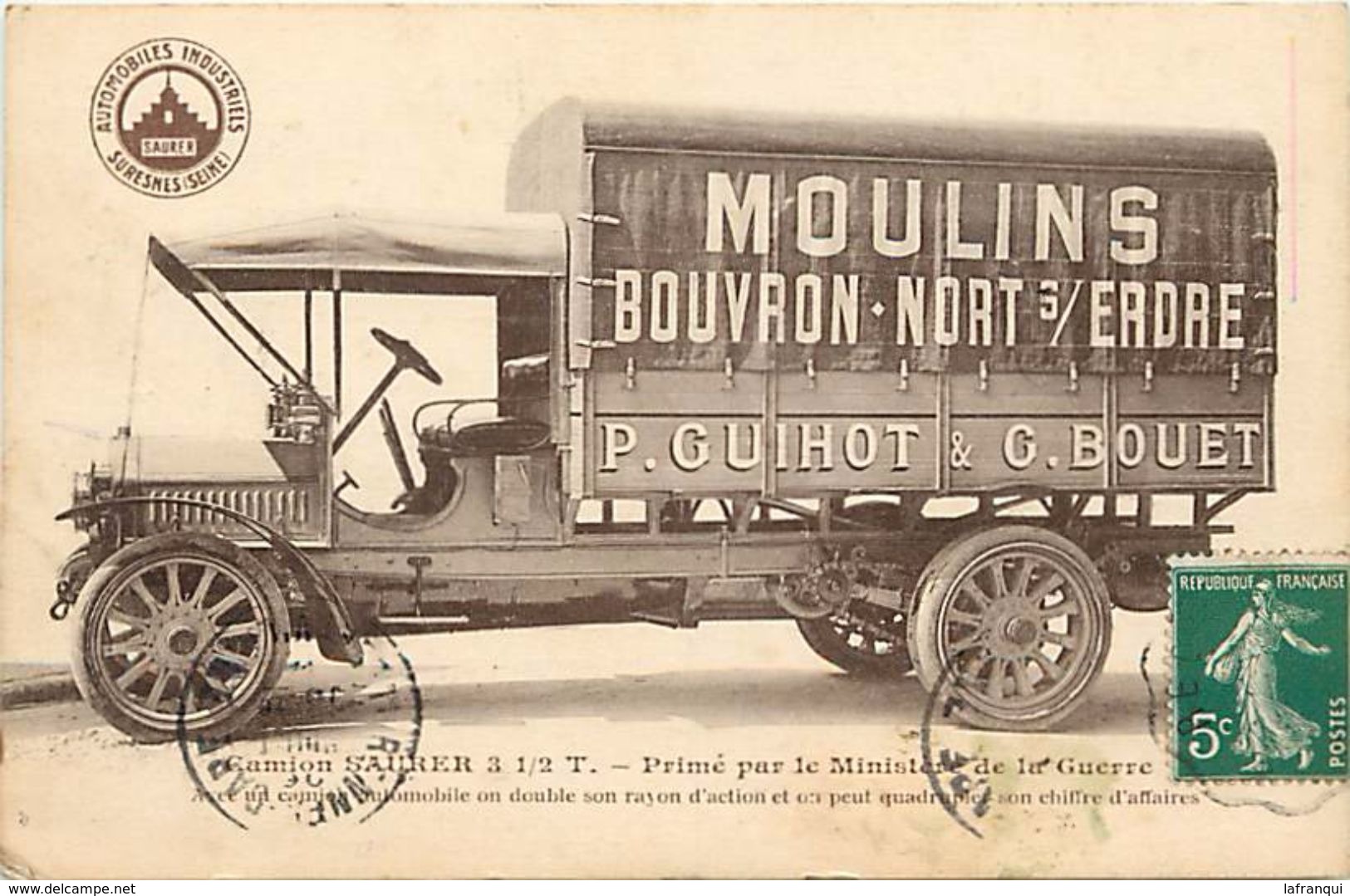 -ref V507- -transports- Camion - Transport - Moulins -bouvron - Nort Sur Erdre - P Guihot Et G Bouet  - - Transporter & LKW