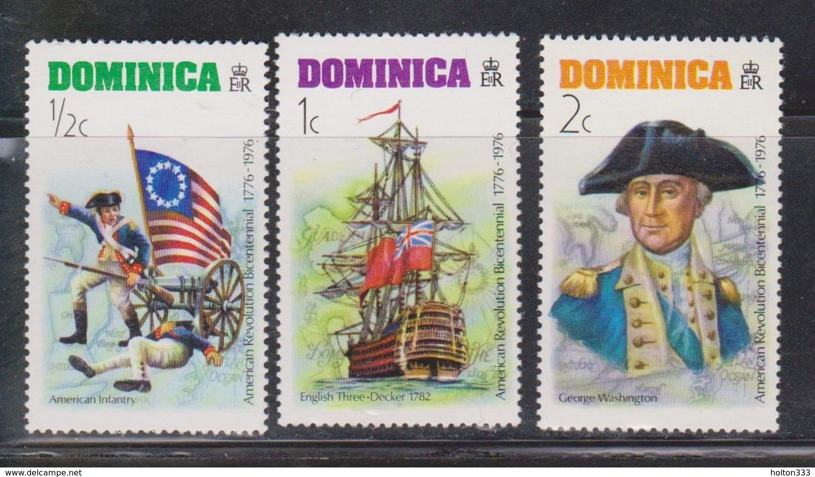 DOMINICA Scott # 472-4 MNH - United States Bi-centennial - Dominica (...-1978)