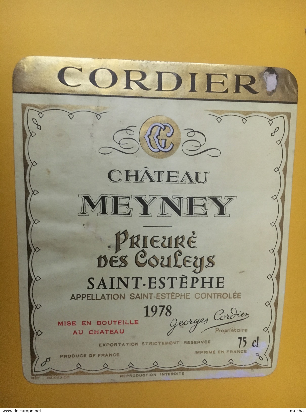 5286 - Château Meyney Prieuré Des Couleys 1978 Saint-Estèphe - Bordeaux