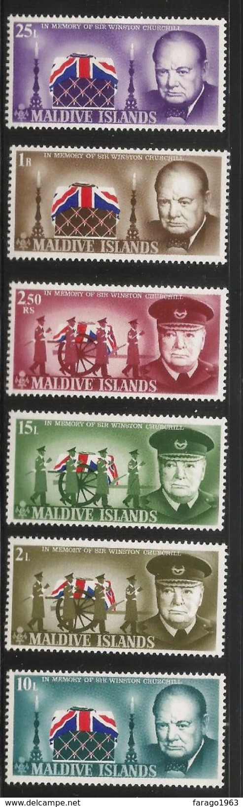 1966 Maldives Churchill Complete Set Of 6   MNH - Maldive (1965-...)
