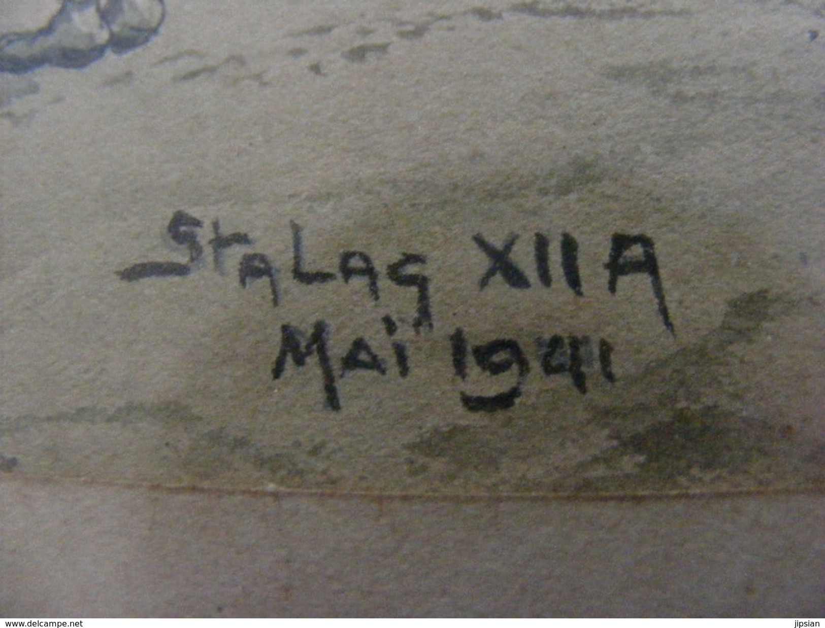Aquarelle Originale Stalag XII A Mai 1941 Signée MH Vernier - Other & Unclassified