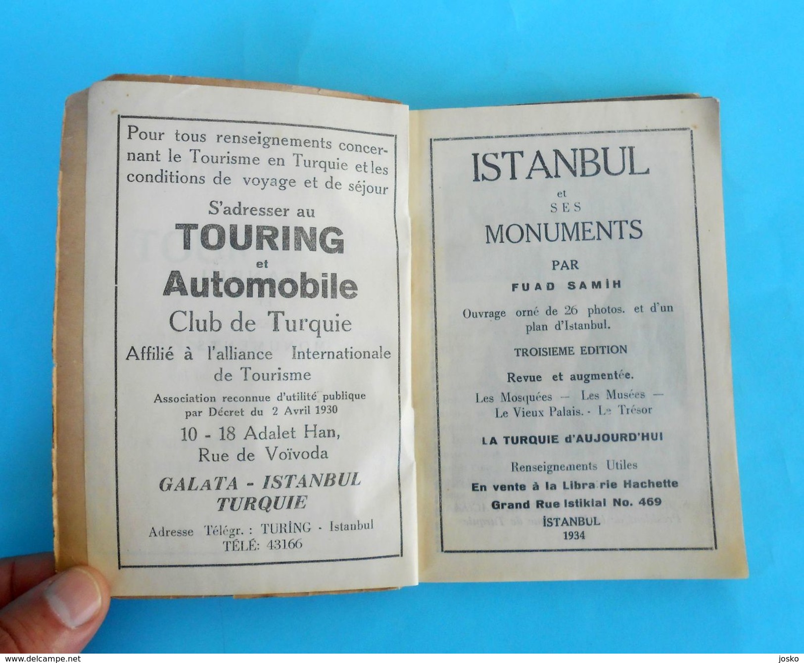 ISTANBUL ( Turkey ) - 1934. Original Vintage City Guide - Mosques, Museums, Palaces Turkiye Turquie Turchia Turkish RRR - Reiseprospekte