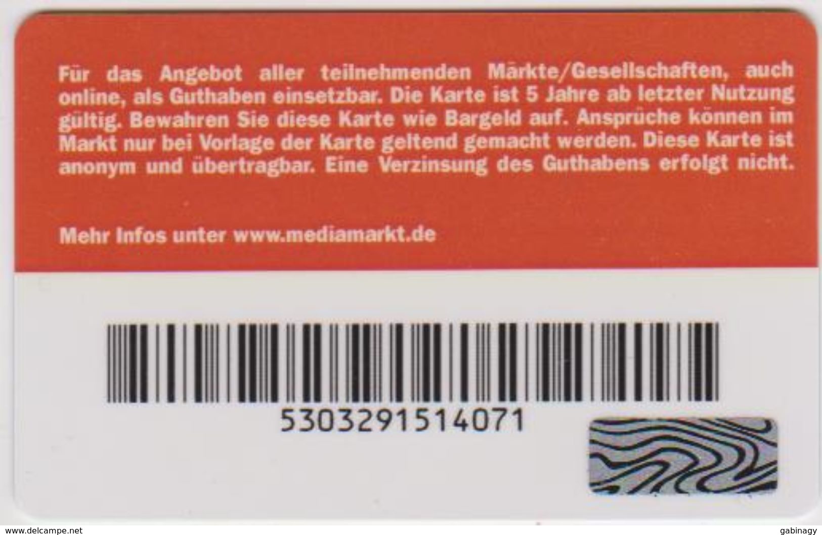 GIFT CARD - GERMANY - MEDIA MARKT 402 - Gift Cards