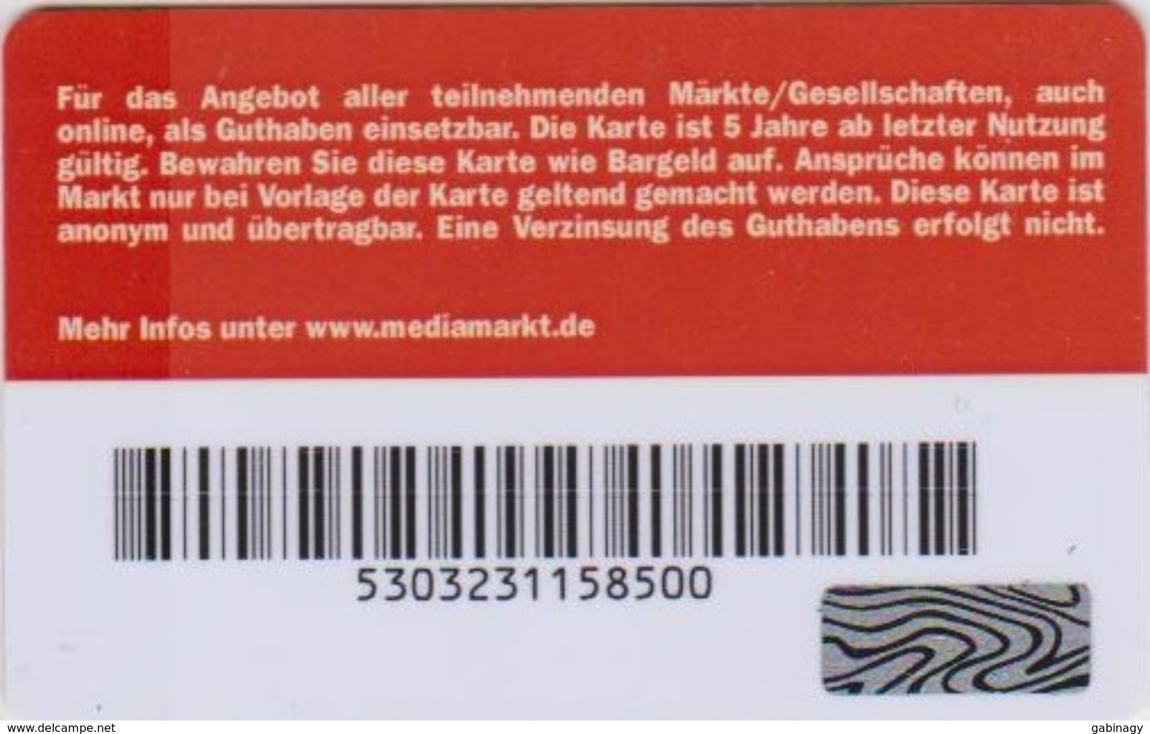 GIFT CARD - GERMANY - MEDIA MARKT 214a - Gift Cards