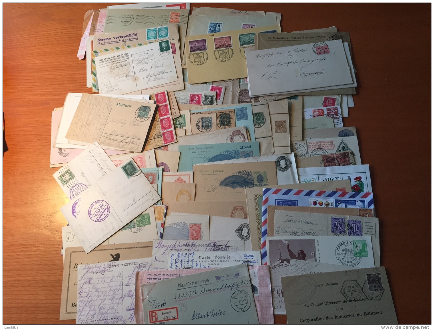 Collection / Sammlung Of 300+ Postcards/Enveloppes/Perfins/Censor World (Deutsches Reich, Brazil Usw)(Mixed Quality) - Collections (without Album)