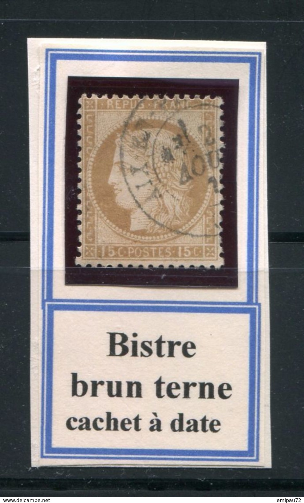 FRANCE- Y&T N°55- Bistre Brun Terne- Cachet à Date - 1871-1875 Ceres