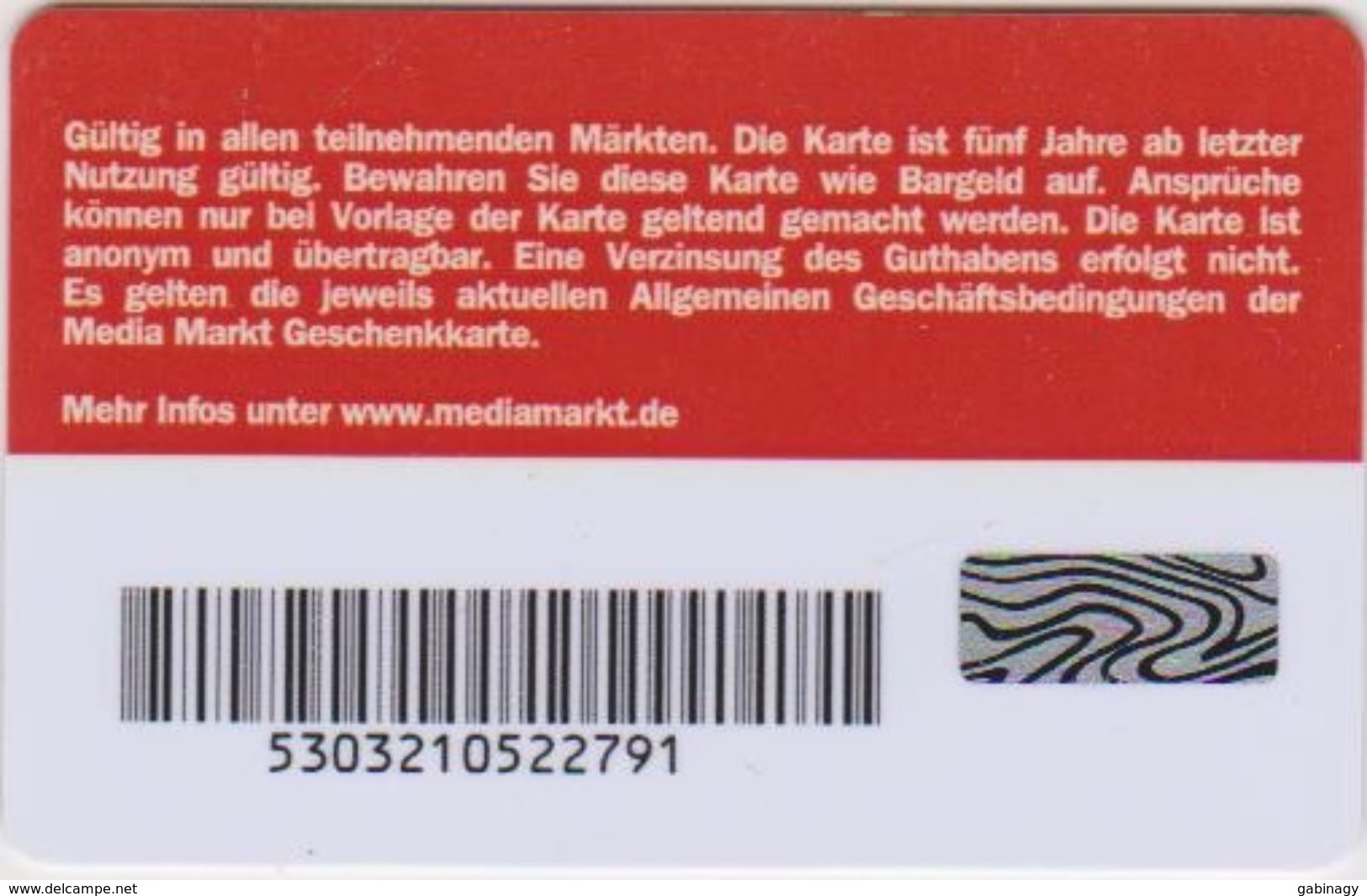 GIFT CARD - GERMANY - MEDIA MARKT 213 - Gift Cards