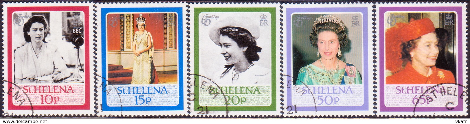 ST HELENA 1986 SG #477-81 Compl.set Used 60th Birthday Of Queen Elizabeth II - Isola Di Sant'Elena