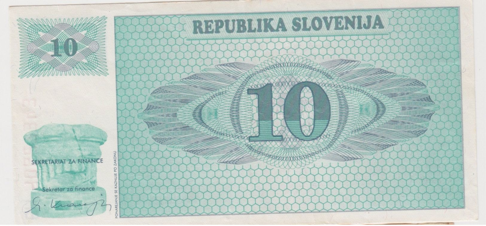 SLOVENIE 10 Tolarjev 1990 P4a VF - Slovenia