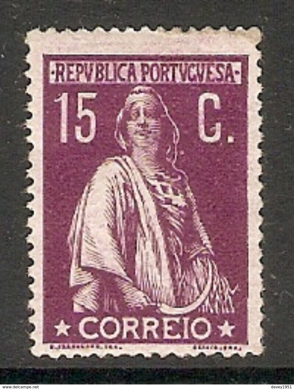 001298 Portugal 1912 Ceres 15c MH - Unused Stamps