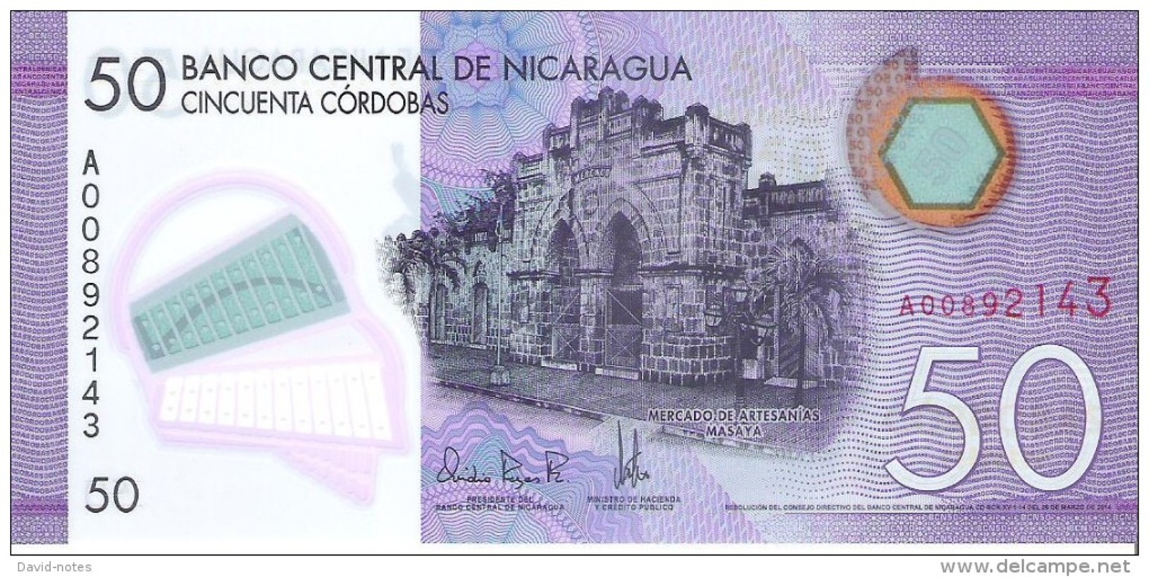 Nicaragua - Pick 211 - 50 Cordobas 2014 - 2015 - Unc - Nicaragua