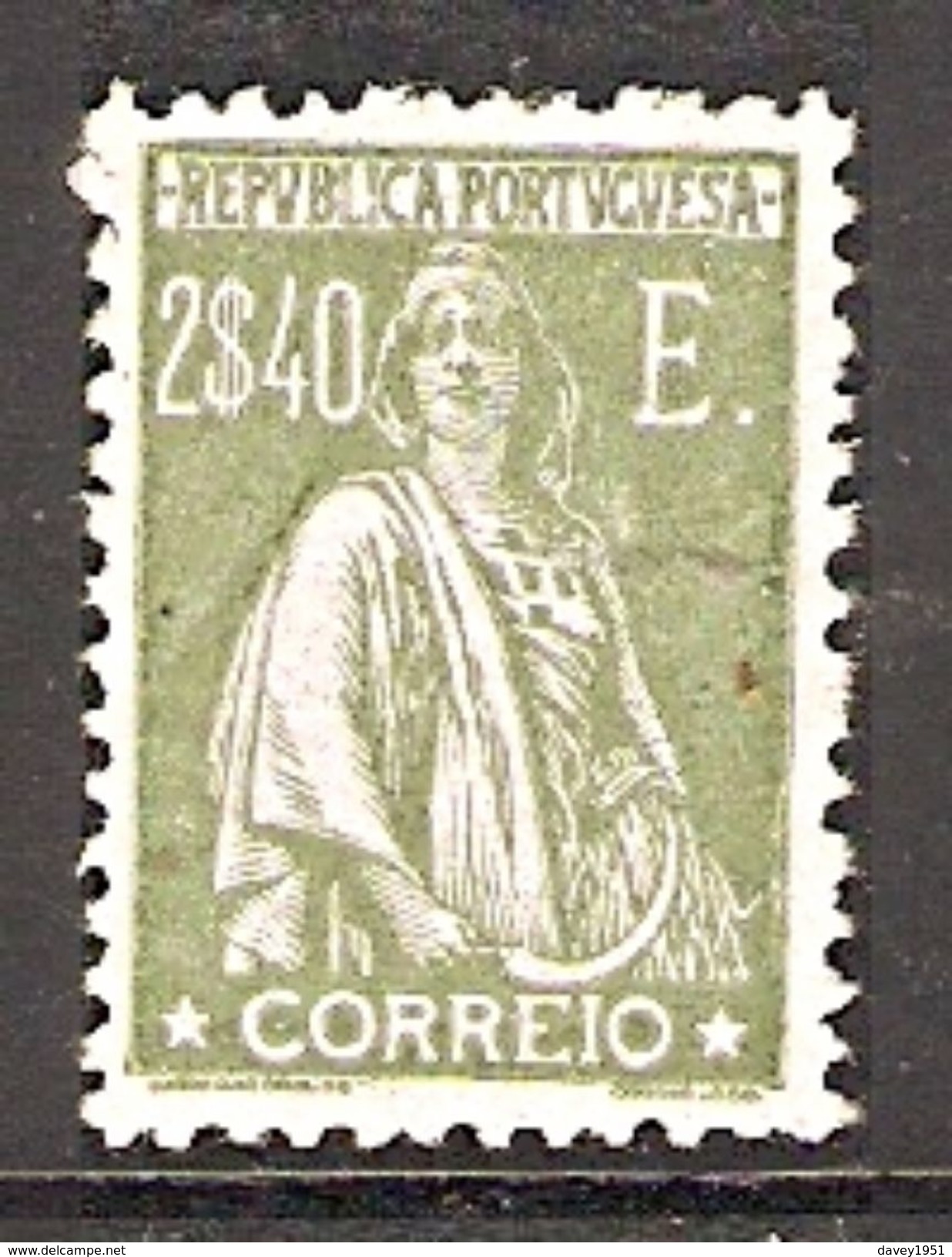 001305 Portugal 1926 Ceres 2$40 MH Perf 12 X 11.5 - Unused Stamps